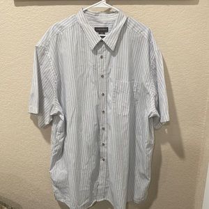 Canyon Ridge | Orange and Blue Stripped Button Down Collard Tee 3XL